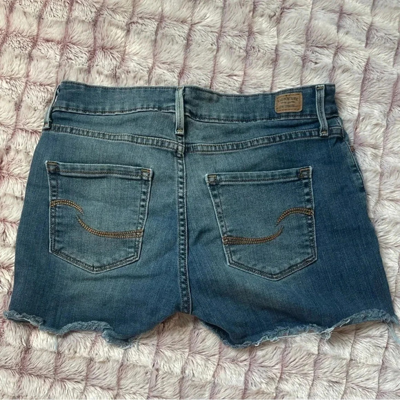 Levi Strauss Signature Jean denim shorts frayed distressed style  size 2- W26 - Picture 14 of 14